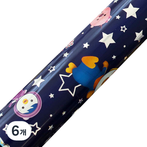 뽀로로 증착롤 포장지 중 37.5cm x 12m, 네이비, 6개
