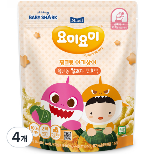 요미요미 유기농 쌀과자 25g, 단호박, 4개