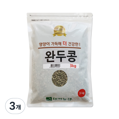 대한농산 완두콩, 3kg, 3개