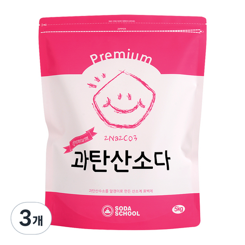 소다스쿨 프리미엄 과탄산소다, 3개, 5kg