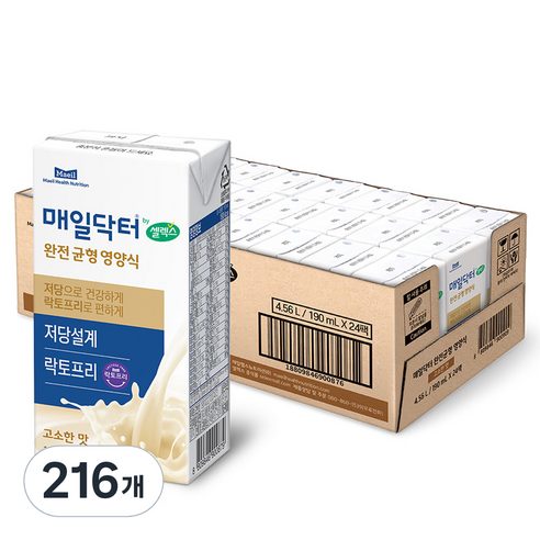 매일닥터 by셀렉스 완전균형영양식 고소한 맛, 190ml, 216개
