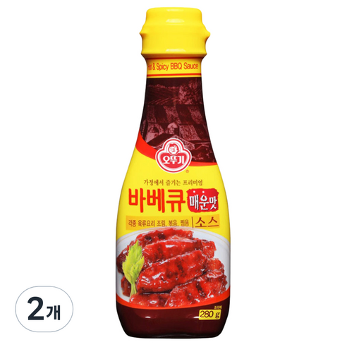 오뚜기 바베큐소스 매운맛, 280g, 2개