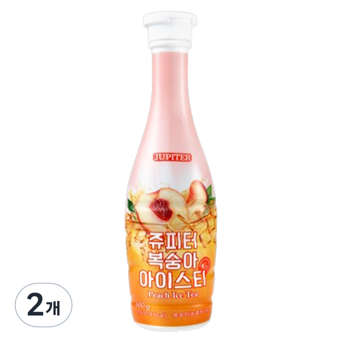 쥬피터 복숭아 아이스티, 600g, 2개