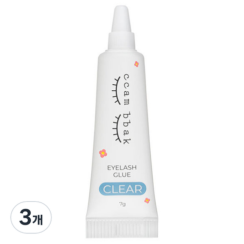 깜빡 글루 속눈썹 접착제 7g, 투명, 3개
