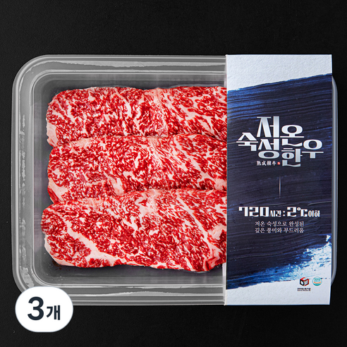 저온숙성한우 채끝 1++등급 구이용 (냉장), 200g, 3개