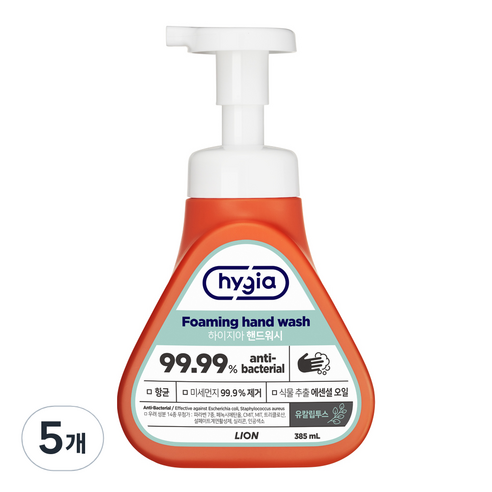하이지아 핸드워시 유칼립투스, 5개, 385ml
