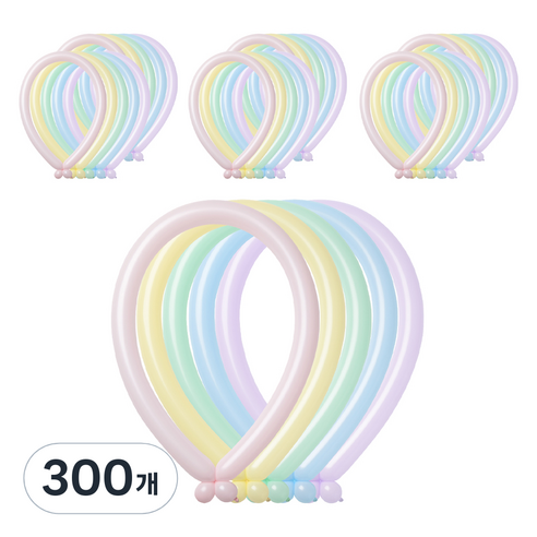 조이벌룬 요술풍선 260 파스텔 혼합, 랜덤발송, 300개