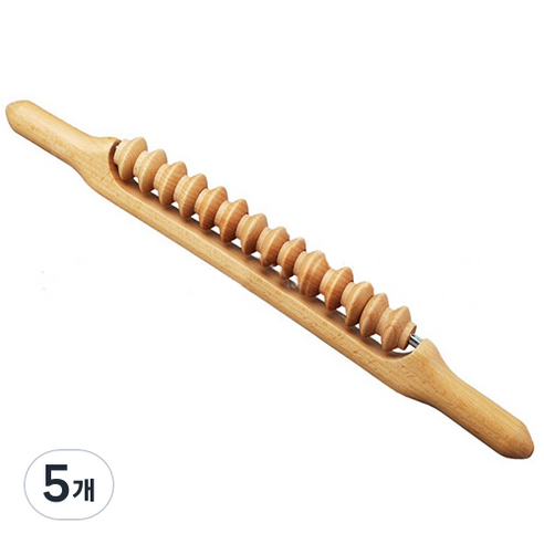 룻츠 마사지 나무 스틱 소, 5개, 우드 네츄럴