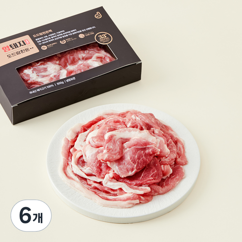 도드람한돈 암퇘지 앞다리 불고기용 (냉장), 500g, 6개