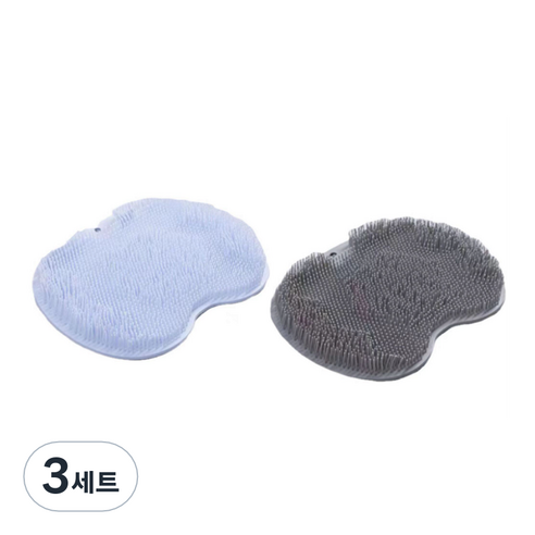 풋 브러쉬 2종 세트, 스카이블루, 그레이, 3세트