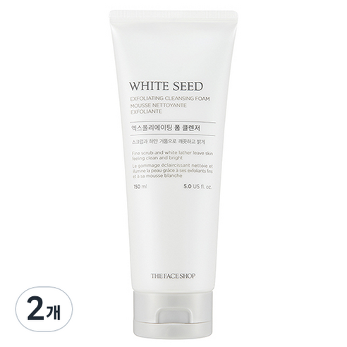 더페이스샵 화이트씨드 엑스폴리에이팅 폼 클렌저, 150ml, 2개