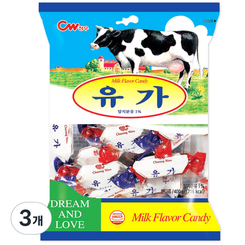 청우식품 유가, 400g, 3개