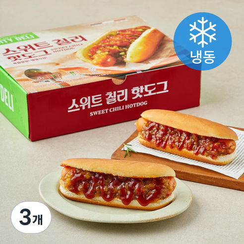 삼립 시티델리 스위트칠리 핫도그 (냉동), 160g, 3개, 3개입