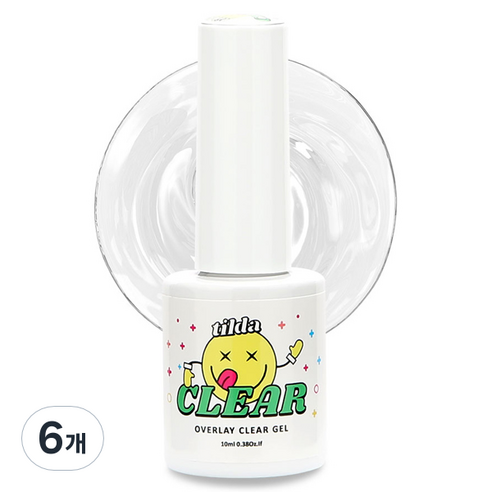 틸다 젤폴리쉬 젤네일 오버레이 클리어젤, 6개, 10ml