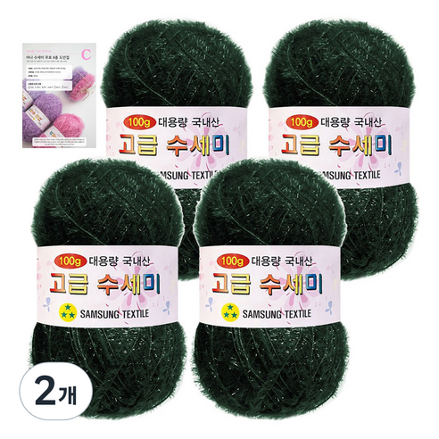 yarna 고급 수세미 100g 4p + C인쇄도안 8종 세트, 169 딥그린, 2개