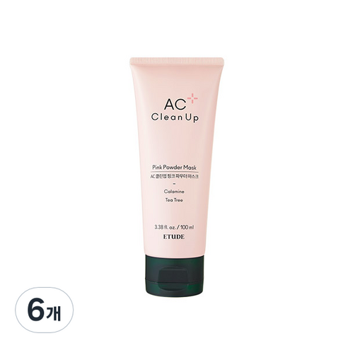 에뛰드 AC 클린업 핑크 파우더 마스크 NEW 100ml, 1개입, 6개