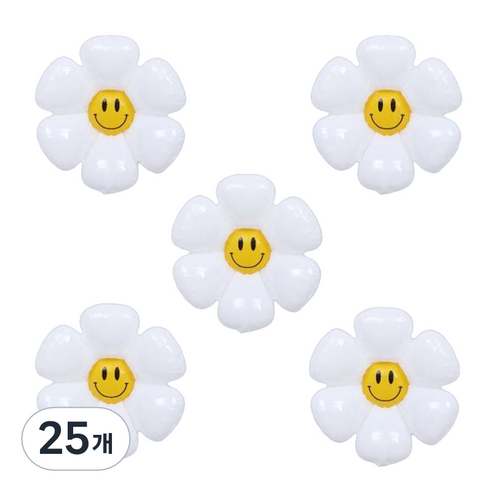 스마일 데이지 풍선 소, 혼합색상, 25개