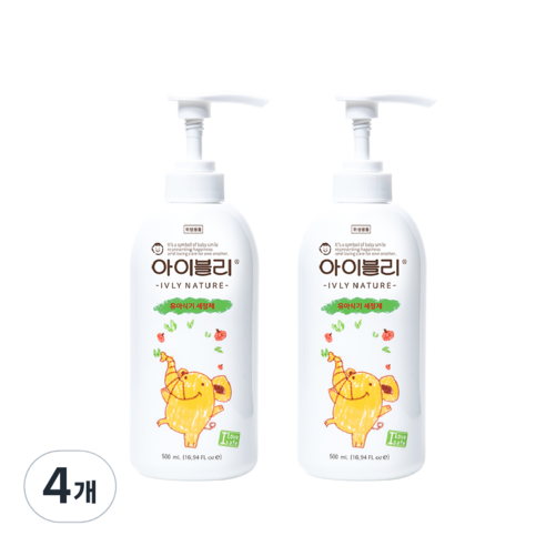 아이블리네이처 유아용 식기 세정제, 500ml, 4개