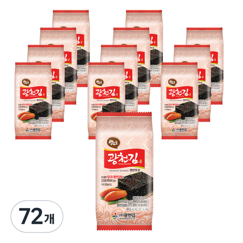 광천김 밥도둑 명란맛김, 4g, 72개