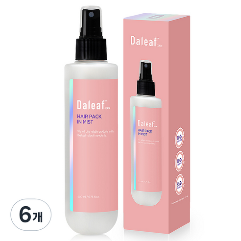 달리프 글램 노워시 극손상 단백질 헤어팩 인 미스트, 200ml, 6개