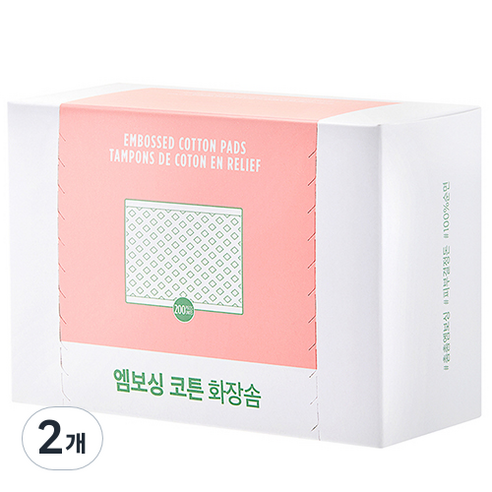 fmgt T 엠보싱 코튼 화장솜, 200개입, 2개