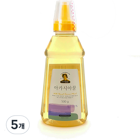 가가농장 국내산 아카시아꿀 튜브, 500g, 5개