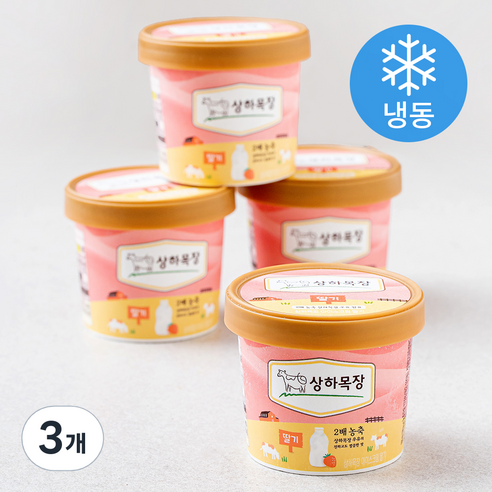 상하목장 아이스크림 딸기 4입 (냉동), 3개, 400ml
