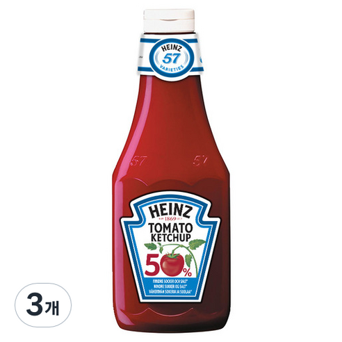 하인즈 50% 슈가 앤 솔트 케찹, 960g, 3개