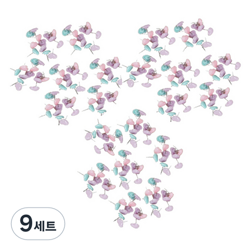 문구담 귀여운 하트모양 압정 세트 마카롱, 50개입, 9세트