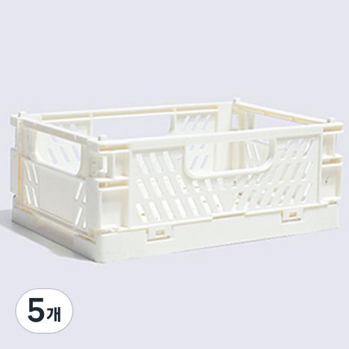 다용도 수납 정리함 폴딩 박스 S, 화이트, 5개