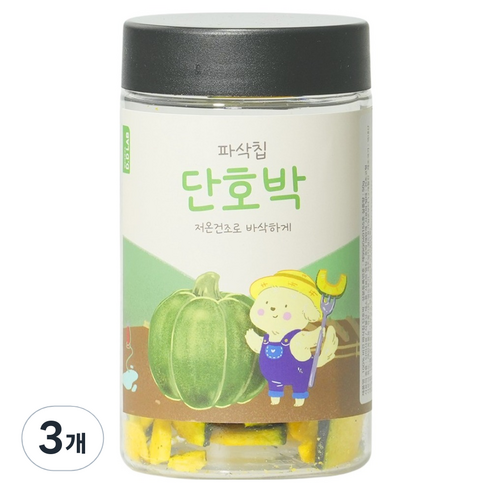 댕댕이연구소 강아지 디디랩 파삭칩 저온건조 과일 채소 간식, 3개, 50g, 단호박