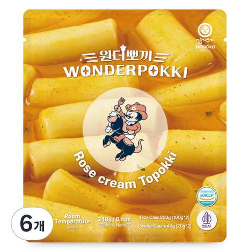 대유잼 원더뽀끼 로제 떡볶이, 240g, 6개