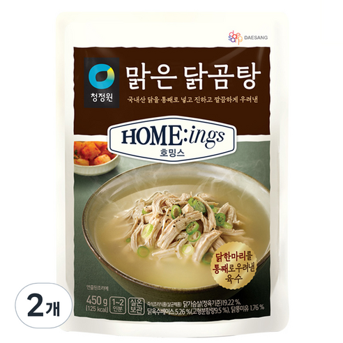 대상 청정원 호밍스 맑은 닭곰탕, 450g, 2개