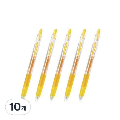파이롯트 주스 젤잉크펜 0.38mm LJU-10UF, 옐로우, 10개