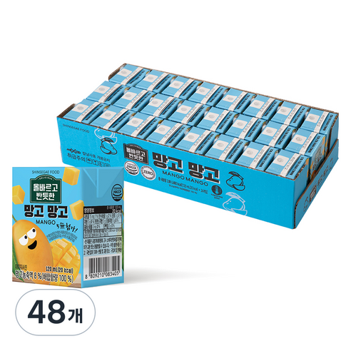 신세계푸드 올바르고 반듯한 망고망고주스, 48개, 120ml