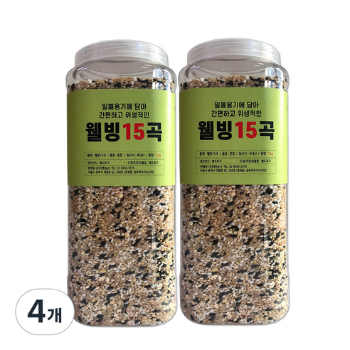 대한농산 통에담은 웰빙15곡, 4개, 2kg