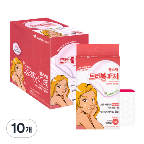 헬스덤 티트리 트러블 패치 투명, 80개입, 10개