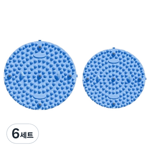 솔솔담다 시원한 발바닥 지압매트 55cm + 35cm 세트, 블루, 6세트