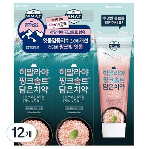 히말라야 핑크솔트 담은 치약 튜브형 아이스, 100g, 12개
