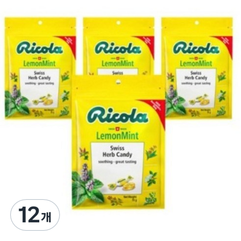리콜라 스위스 레몬민트맛 허브캔디, 70g, 12개