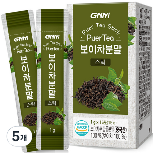 GNM자연의품격 운남성 보이차 분말 스틱, 15g, 5개