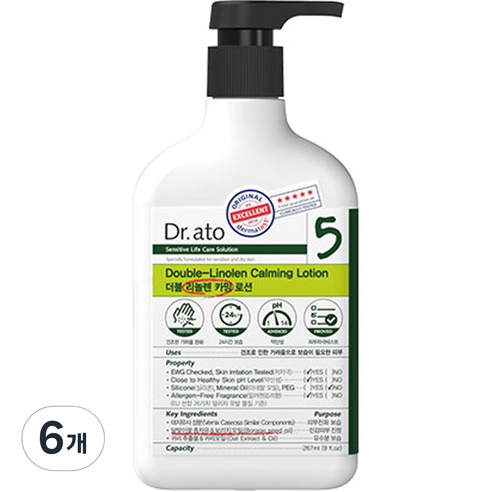 닥터아토 더블 리놀렌 카밍로션 가려운 피부용, 267ml, 6개