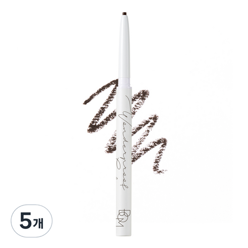 비오엠 원더프루프 젤 슬림 아이라이너 0.1g, 03 딥 브라운, 5개