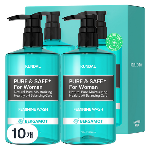 쿤달 페미닌 워시 여성청결제 베르가못향, 300ml, 10개