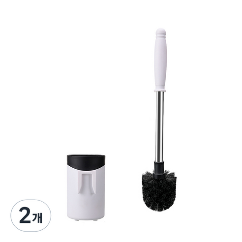 벽걸이 스테인리스 변기솔, 화이트, 2개