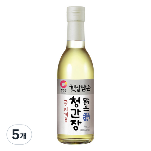 청정원 햇살담은맑은청간장 국찌개용, 390ml, 5개