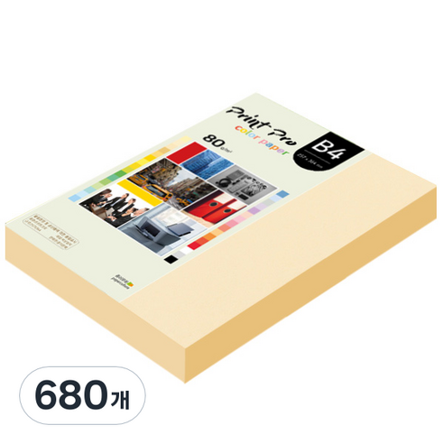 종이문화 프린트 프로 칼라 복사용지 No 02 아이보리 80g, B4, 680개
