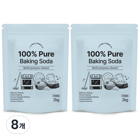 생활공식 100 Pure 베이킹소다, 2kg, 8개