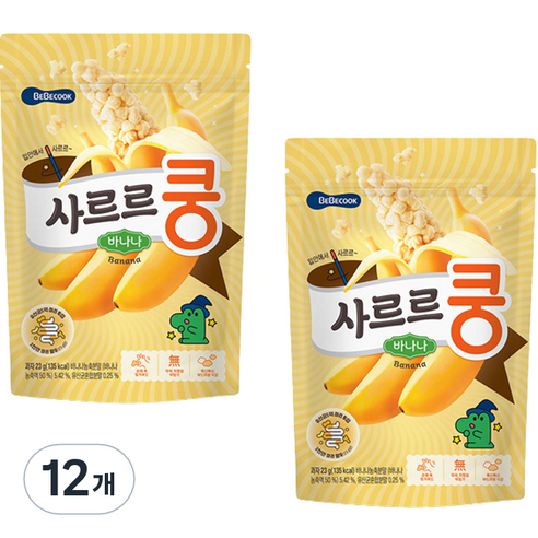베베쿡 사르르쿵 바나나, 23g, 12개