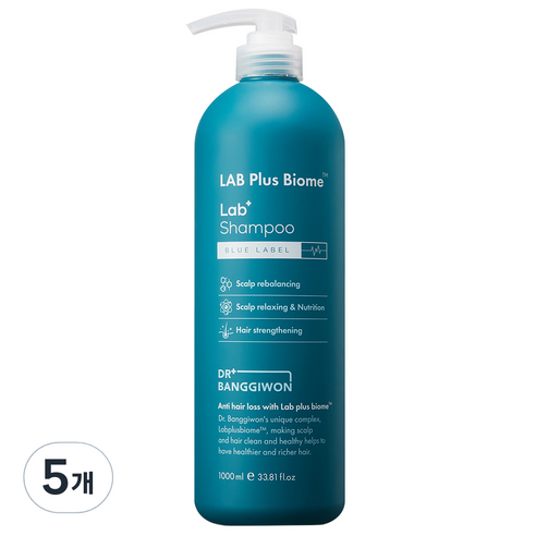 닥터방기원 랩플러스 바이옴 탈모샴푸 블루라벨, 1000ml, 5개